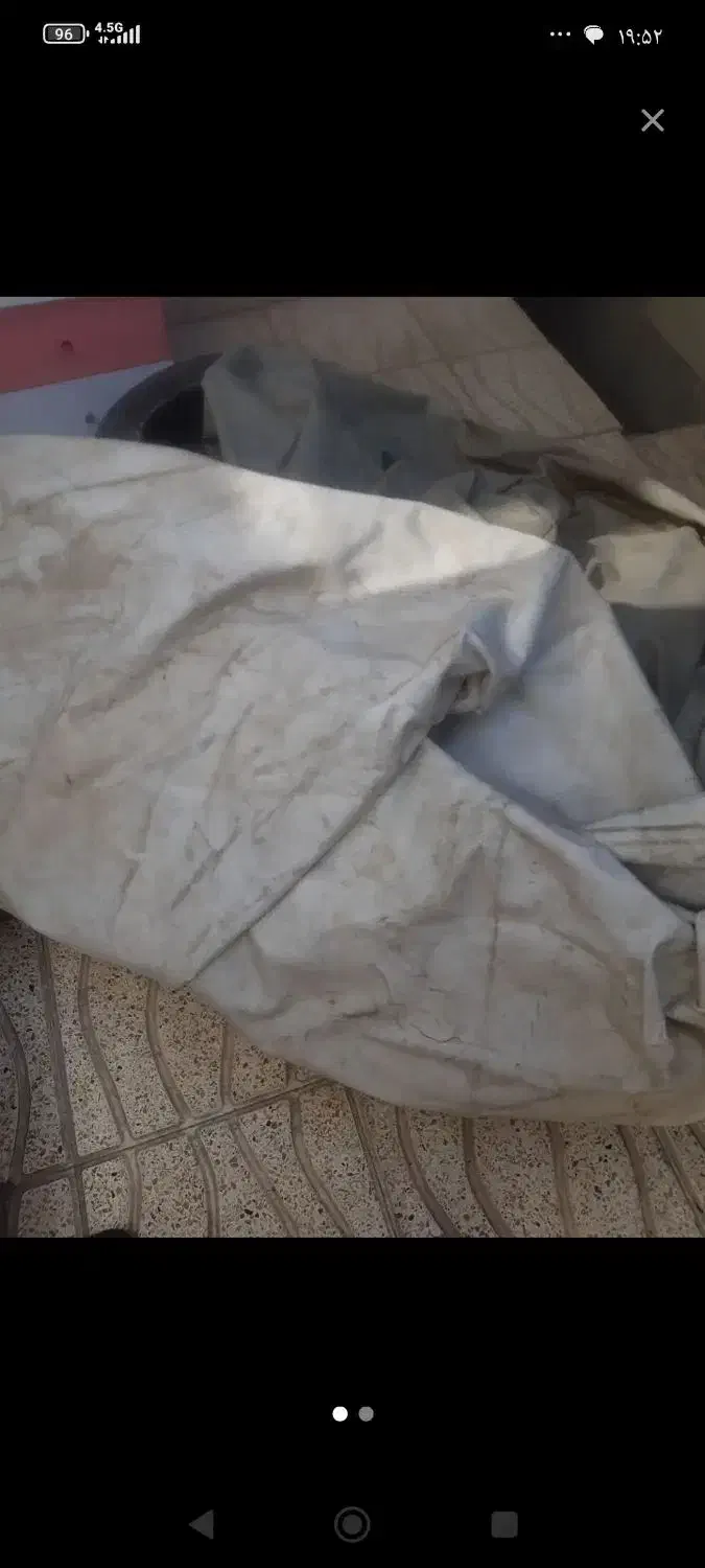 چادر ماشین ۲تااون یکی ام برزنتیه سفید وآبی راه راه|قطعات یدکی و لوازم جانبی|اصفهان, دارک|دیوار