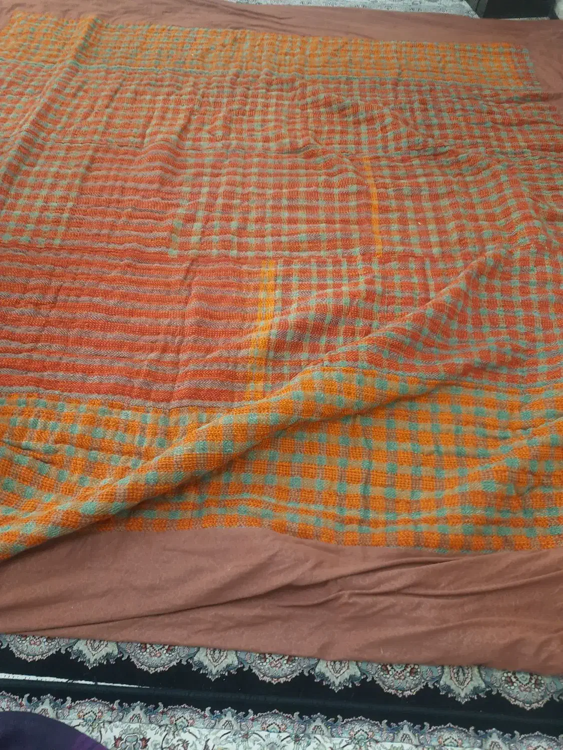 لحاف کرسی قدیمی باملافه|رختخواب، بالش، پتو|محمدیه-قزوین, |دیوار