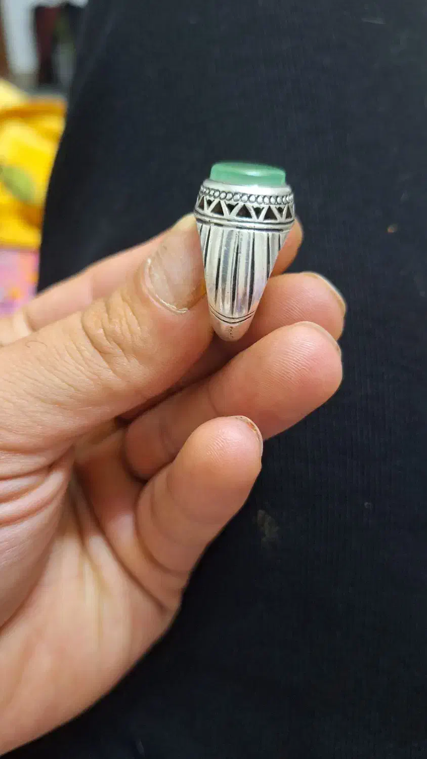 انگشتر قدیمی کار دست ،نگین عقیق سبز|جواهرات|سبزوار, توحیدشهر|دیوار