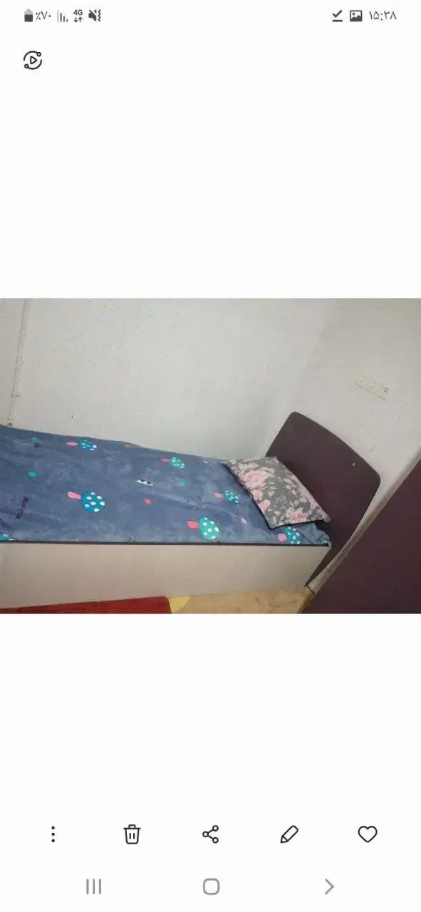 تخت نوجوان کمد دراور شیشه‌ پاتختی کتابخانه کشودار|تخت و سرویس خواب|سبزوار, دانشگاه آزاد|دیوار