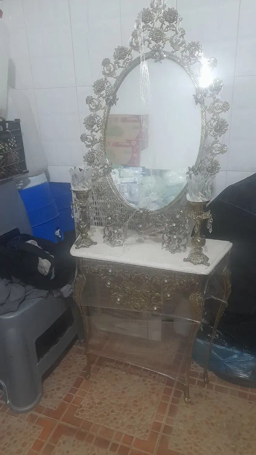آینه شمعدان تمام برنز پرشین آکبند|آینه|مرند, |دیوار