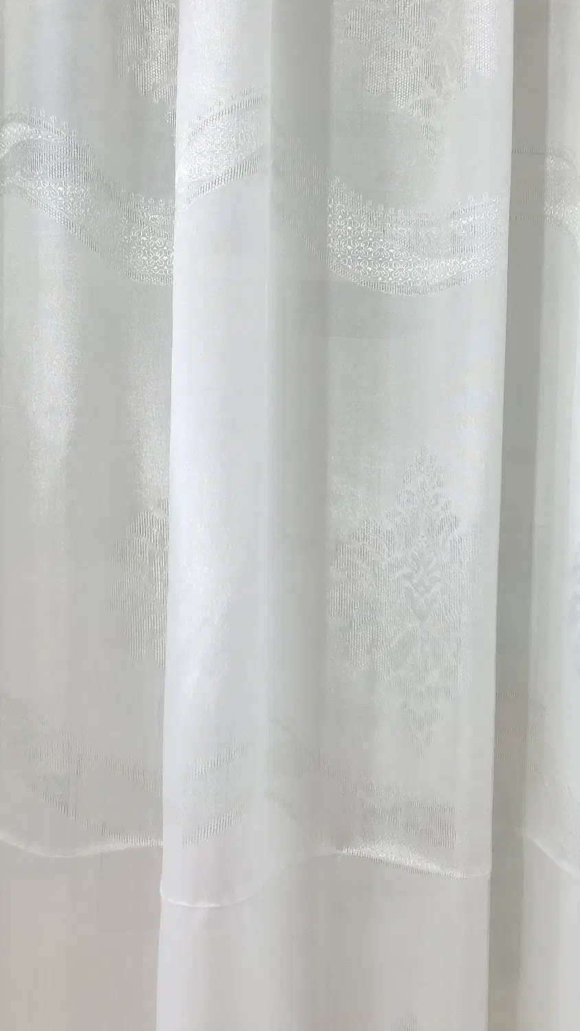 پرده ی حریر طرحدار سفید|پرده، رانر، رومیزی|مشهد, نیروی هوایی|دیوار