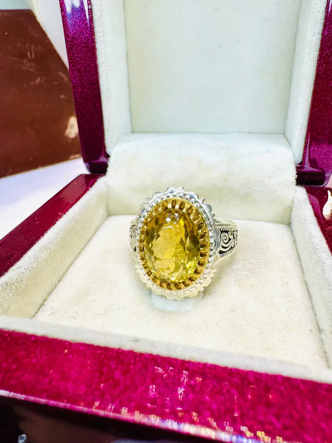 انگشتر فوق لوکس سنگ سیترین کوارتز معدنی اصل برزیلی|بدلیجات|تبریز, |دیوار