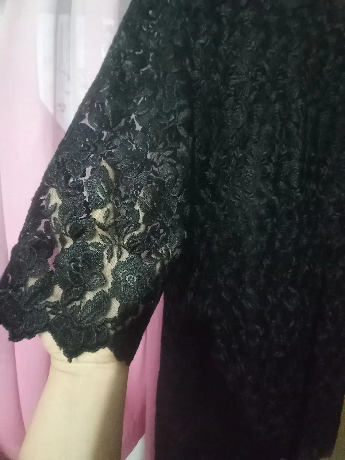 پیراهن مجلسی گیپور آستین بلند و کت زننانه|لباس|رشت, گلباغ نماز|دیوار