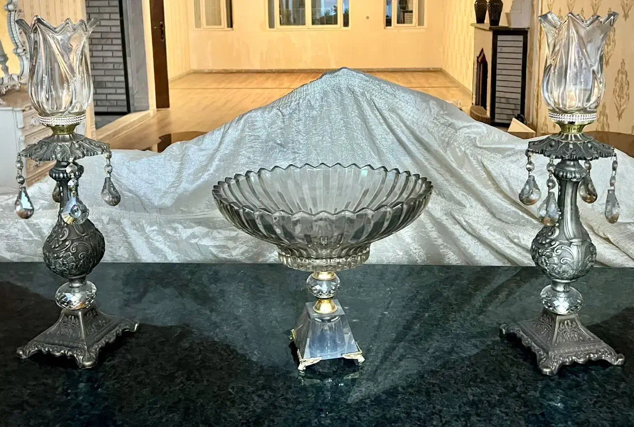 ست جامیوه و شمعدان|ظروف سرو و پذیرایی|خرم‌آباد, |دیوار