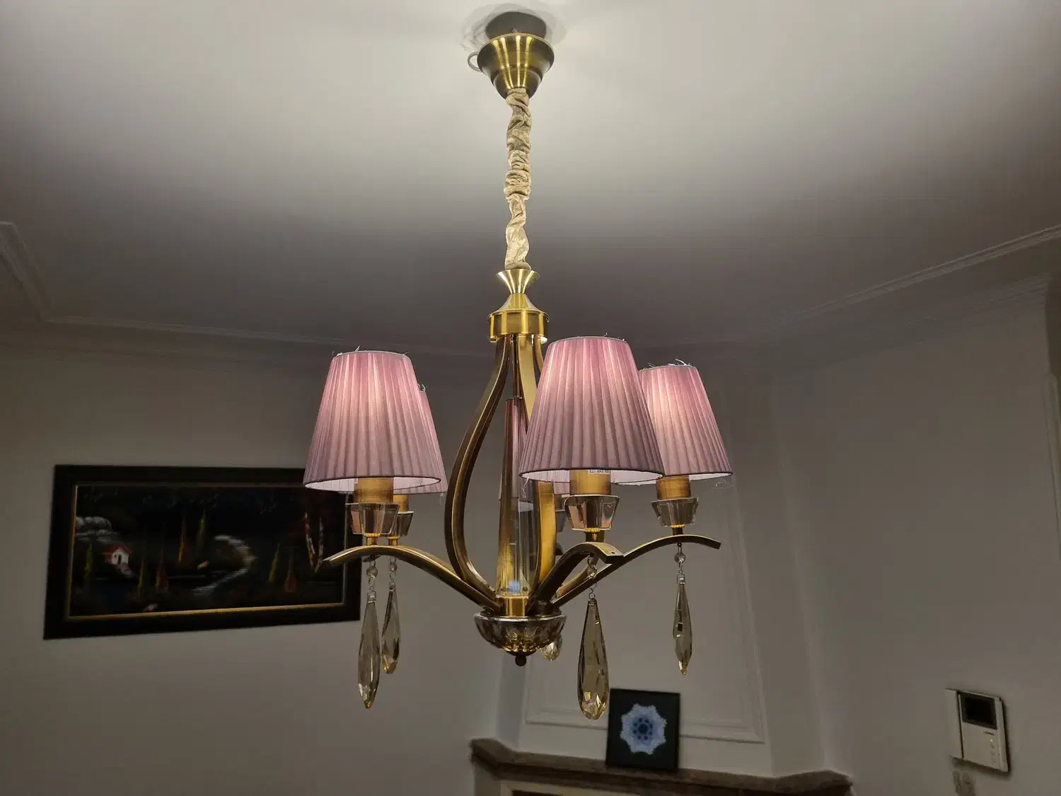 لوستر پنج شعله به همراه دیوارکوب|لوستر و چراغ آویز|تهران, هفت حوض|دیوار