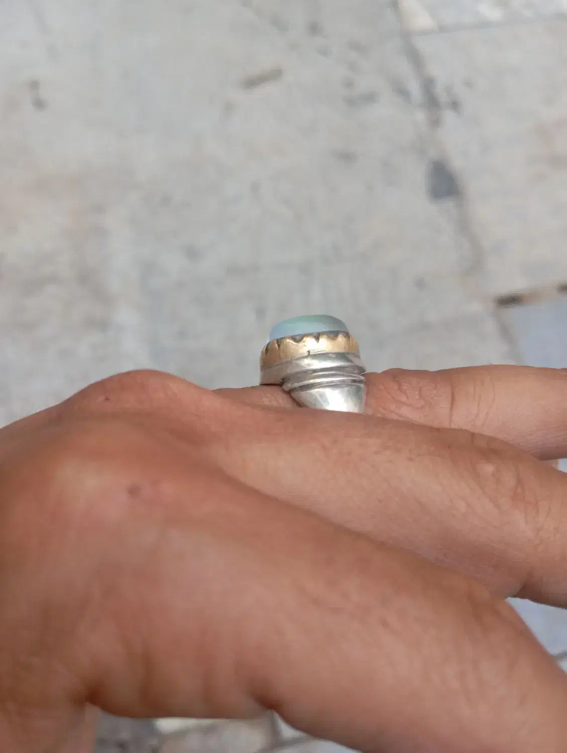 این انگشتر سنگ اوپال صدفی|جواهرات|تبریز, |دیوار