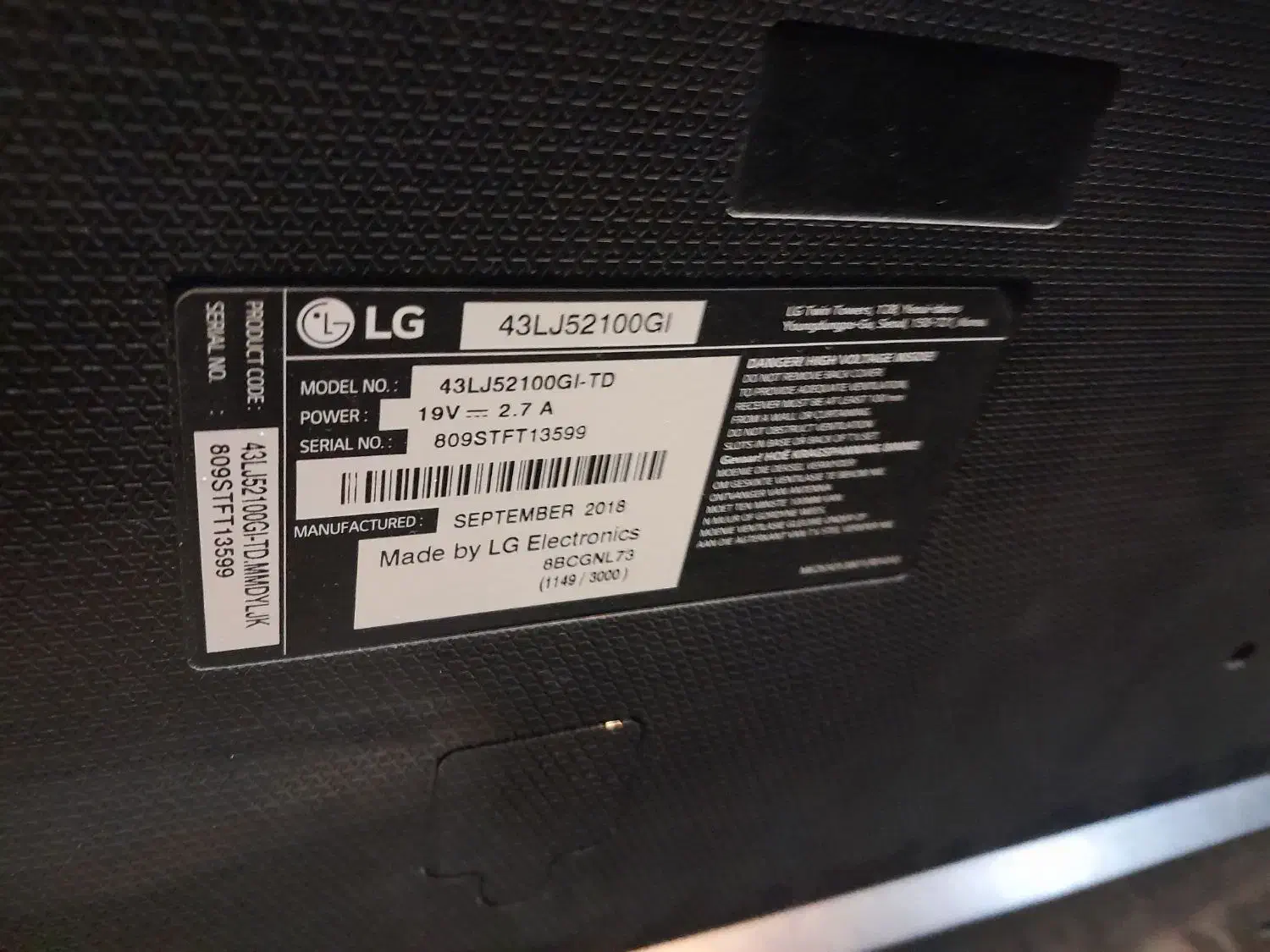 تلوزیون LG ۴۳ اینچ|تلویزیون و پروژکتور|تهران, مهران (سیدخندان)|دیوار