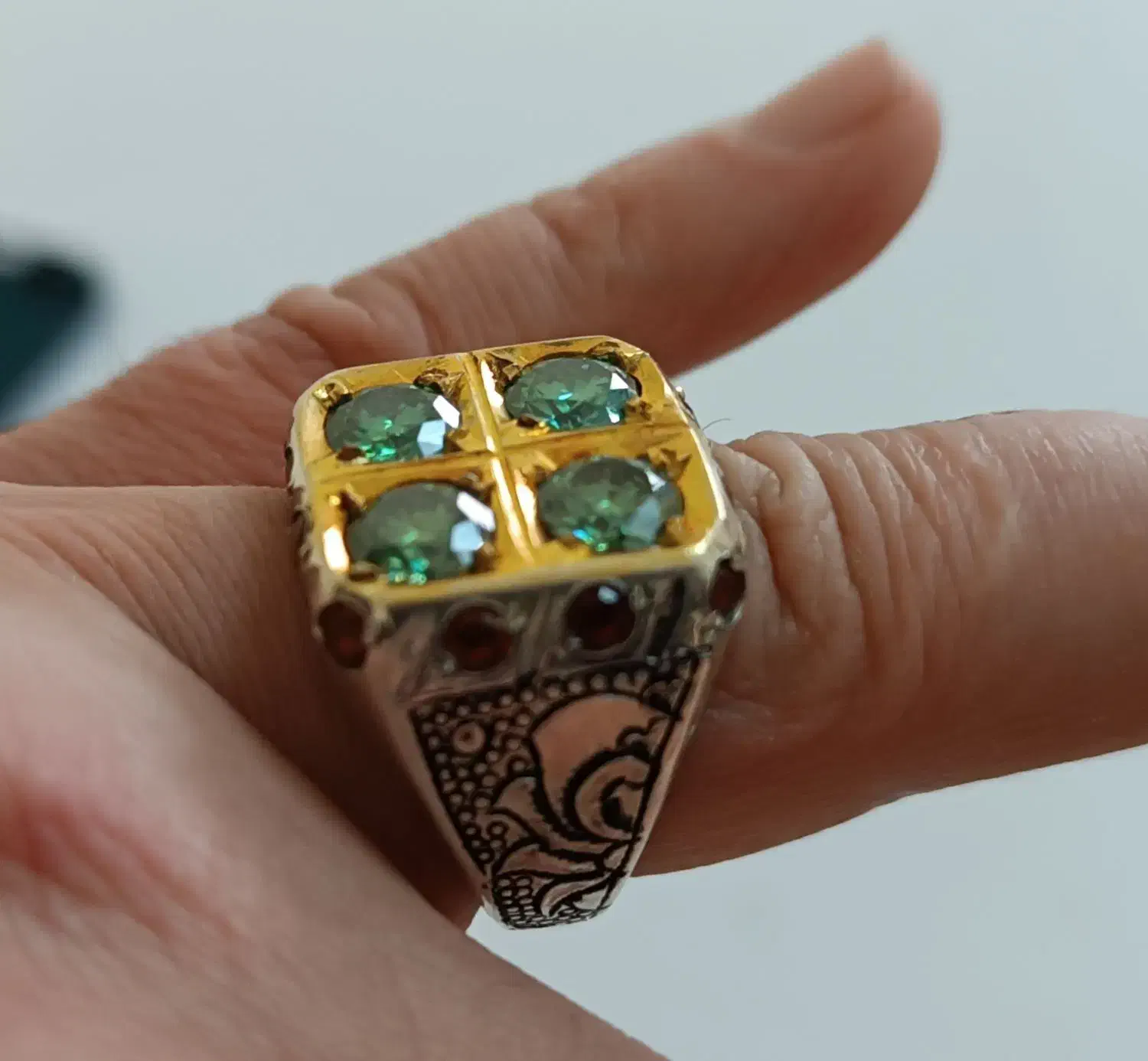 انگشتر نقره دست ساز قلمزنی مردانه و زنانه|جواهرات|پرند, فاز ۶|دیوار