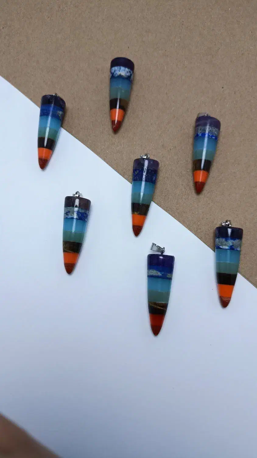 گردنبند سنگ هفت چاکرا وگوی سنگ هفت چاکرا|جواهرات|شیراز, کاراندیش|دیوار