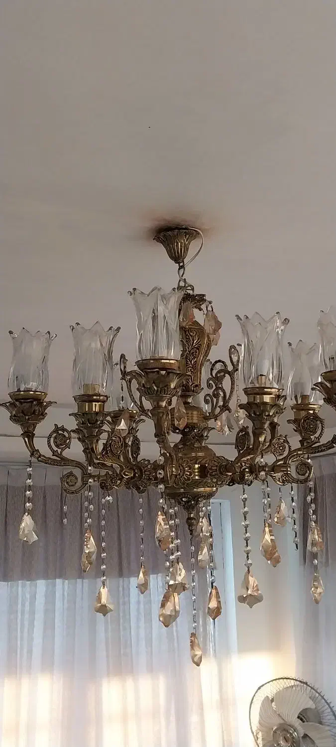 لوستر برنز ۱۰ شاخه|لوستر و چراغ آویز|نظرآباد, احمد آباد|دیوار