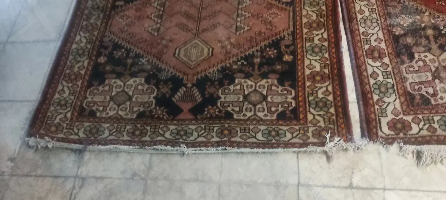 فروش دو عدد قدیمی دستباف رامشه|فرش|جرقویه, |دیوار