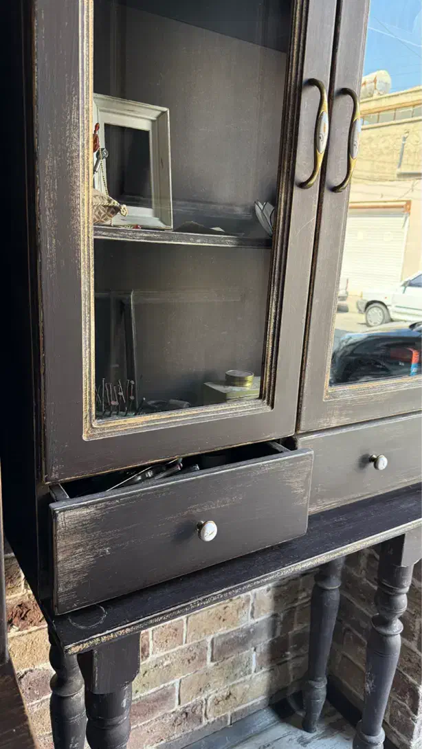 ویترین کنسول چوبی وینتیج|بوفه، ویترین، کنسول|بوشهر, |دیوار