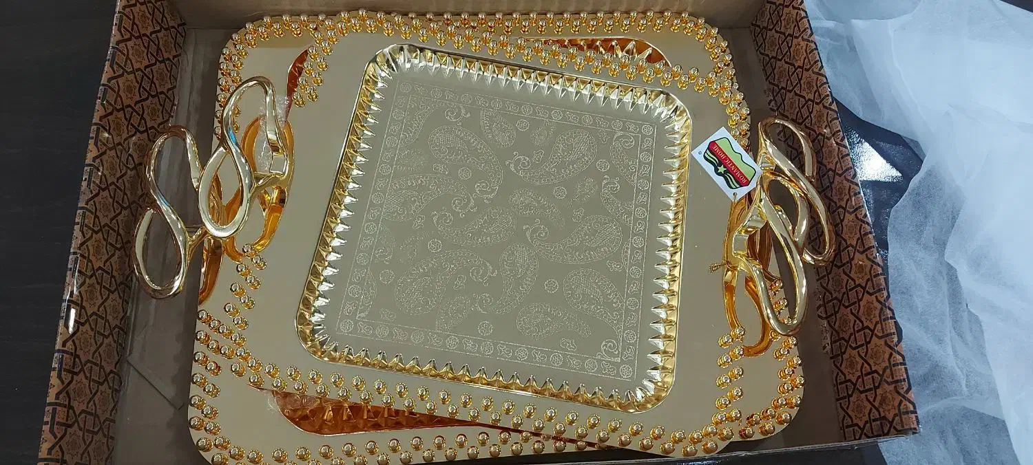 سینی استیل زیبا و ترند مجلسی|ظروف سرو و پذیرایی|اهواز, نادری|دیوار