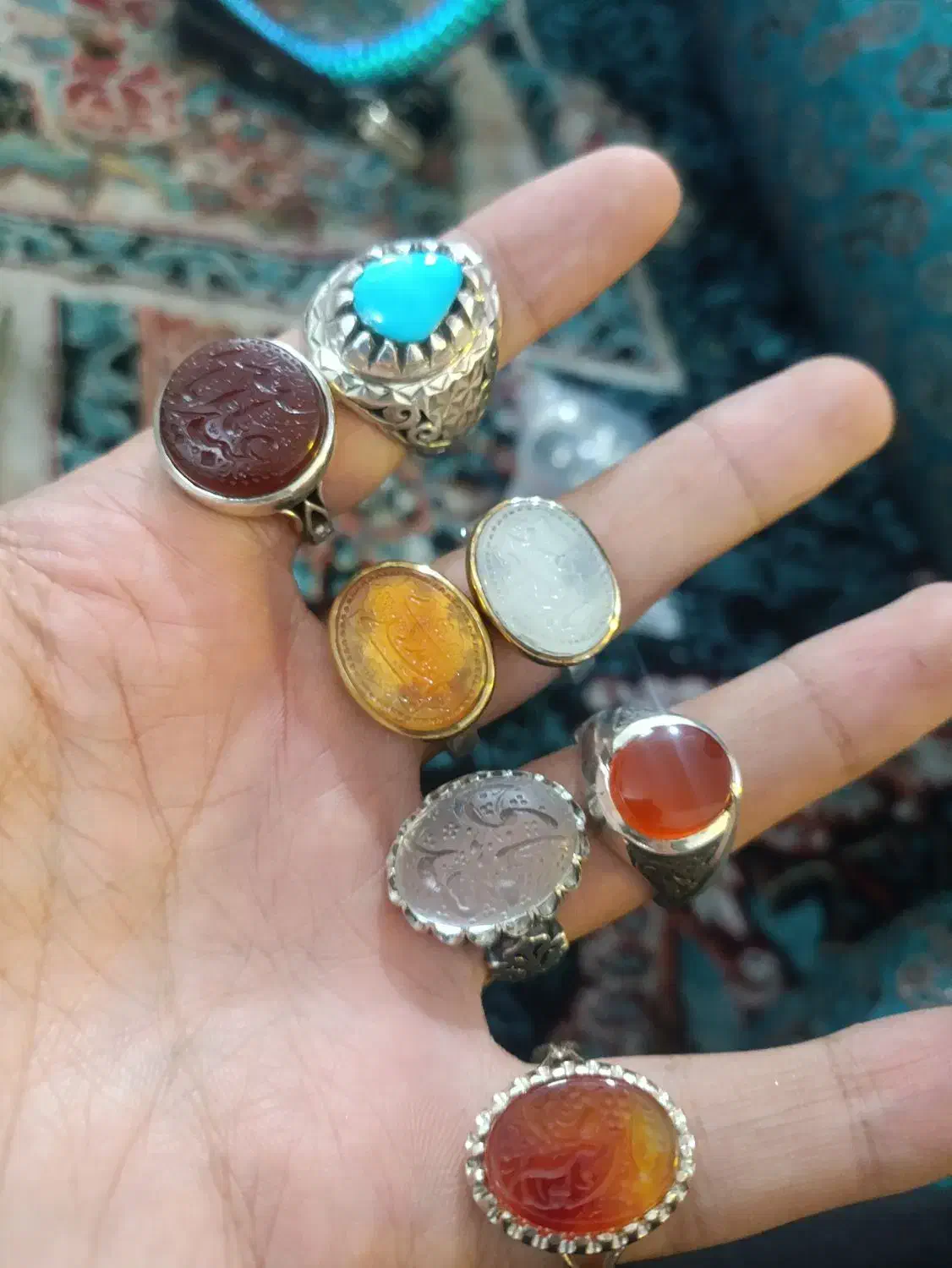 عقیق فیروزه نباتی در خطی|جواهرات|ری, اقدسیه|دیوار