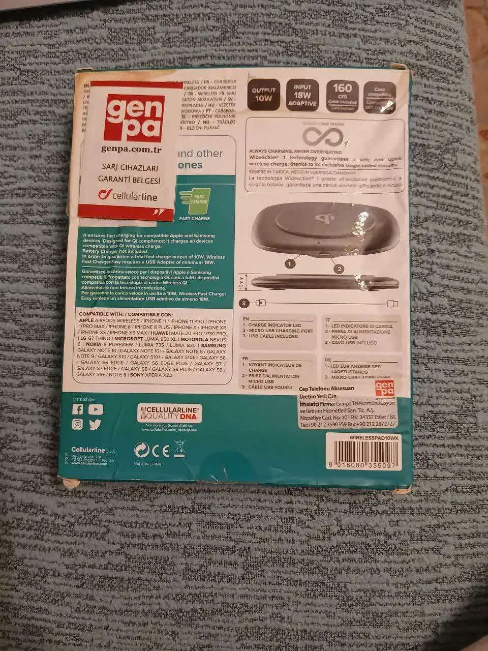 شارژر وایرلس فست شارژ Cellularline اورجینال آکبند|لوازم جانبی موبایل و تبلت|تهران, توحید|دیوار