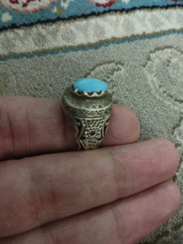 دو عدد انگشتر نقره دست ساز فیروزه.موزینایت|جواهرات|قم, علی آباد سعدگان|دیوار