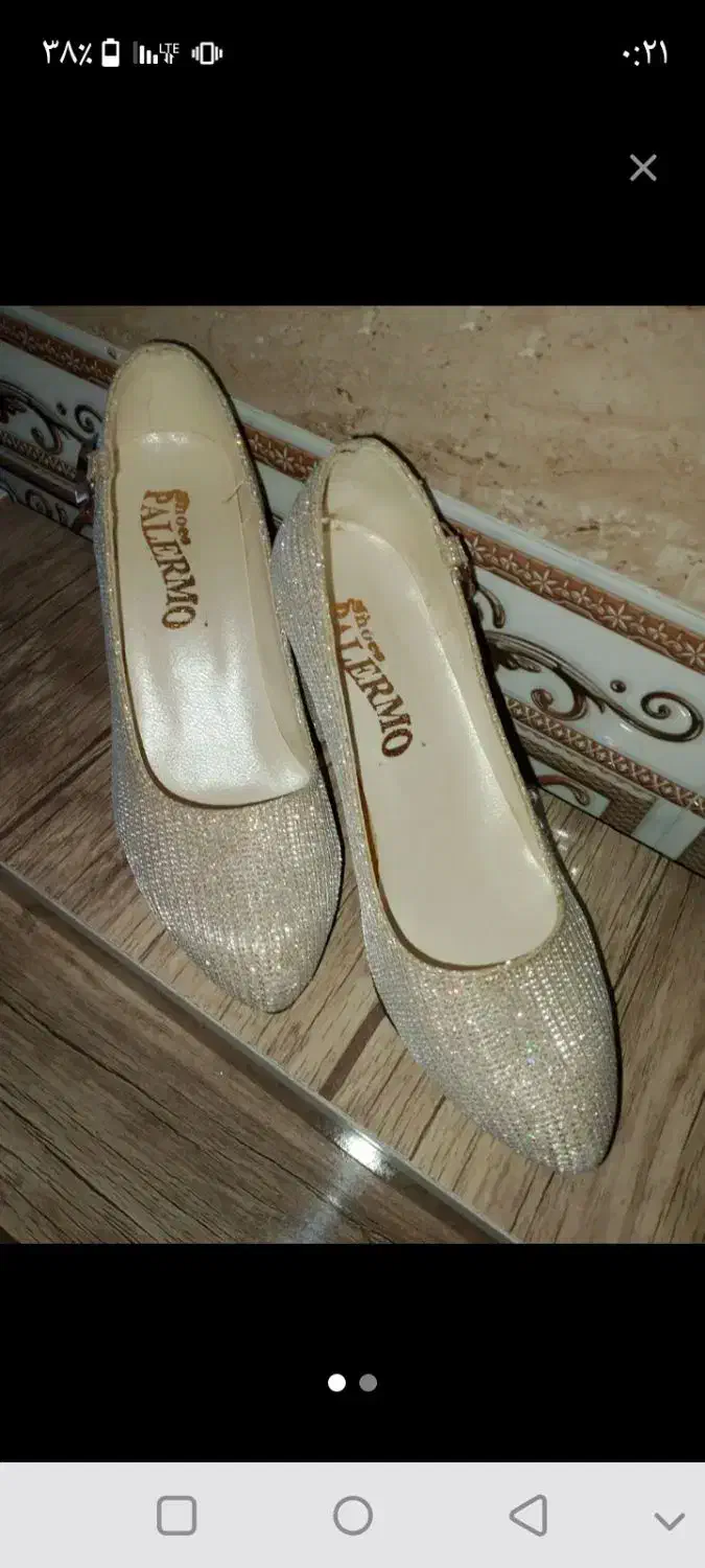 فروش کفش مجلسی رنگ طلایی سایز ۳۸|کیف، کفش، کمربند|سرشیو, |دیوار