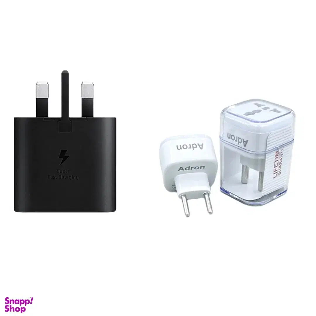 شارژر دیواری 25 وات سامسونگ مدل EP-TA800 و تبدیل|لوازم جانبی موبایل و تبلت|رشت, بازار|دیوار