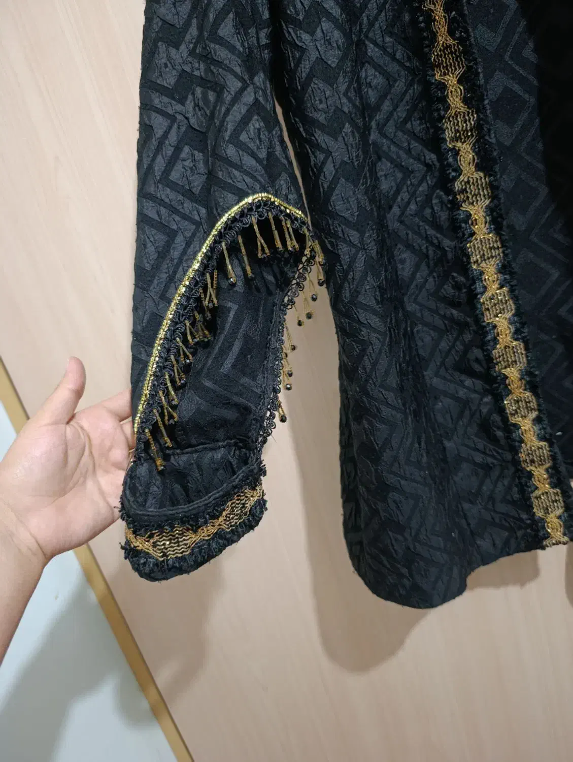 مانتو مشکی مجلسی ژاکارد|لباس|فولادشهر, B4|دیوار