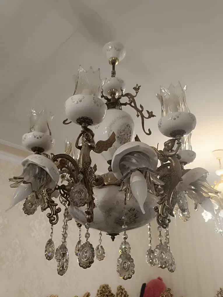 لوستر پذیرایی برنز  فرشته سنگین وزن|لوستر و چراغ آویز|تبریز, |دیوار