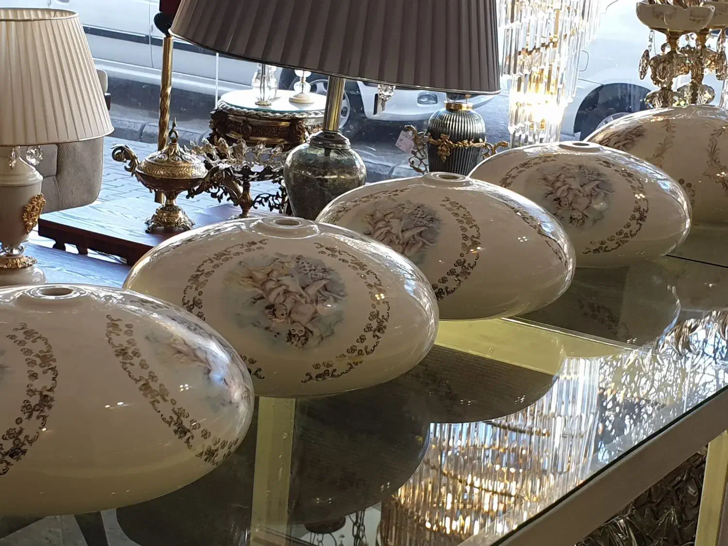 چینی و سرامیک لوستر آباژور وقطعات لوستر|لوستر و چراغ آویز|اردبیل, |دیوار