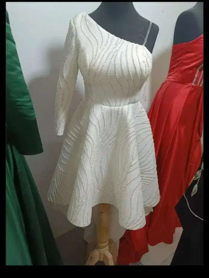 پیراهن مجلسی کار ترک مروارید دوزی|لباس|چناران, |دیوار