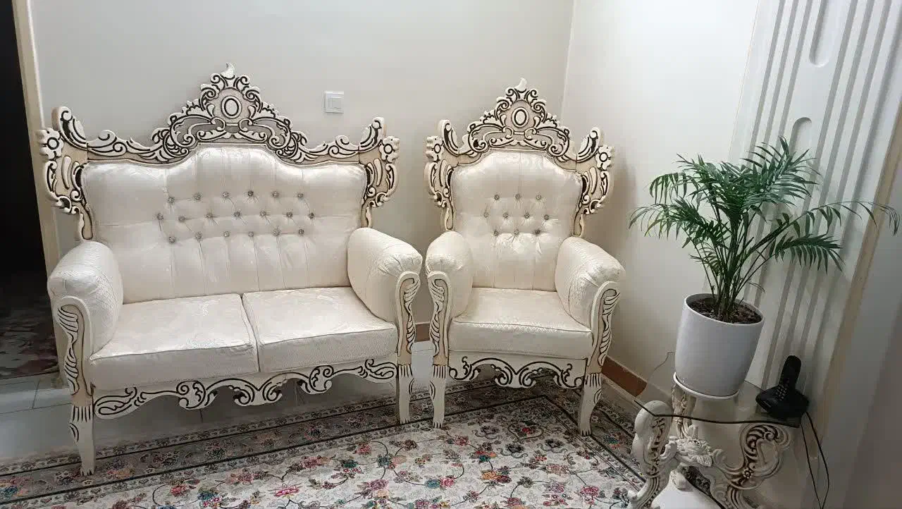 مبلمان هفت نفره استیل به همراه جلو مبلی و میر عسلی|مبلمان خانگی و میز عسلی|تهران, شهرک ولیعصر جنوبی|دیوار