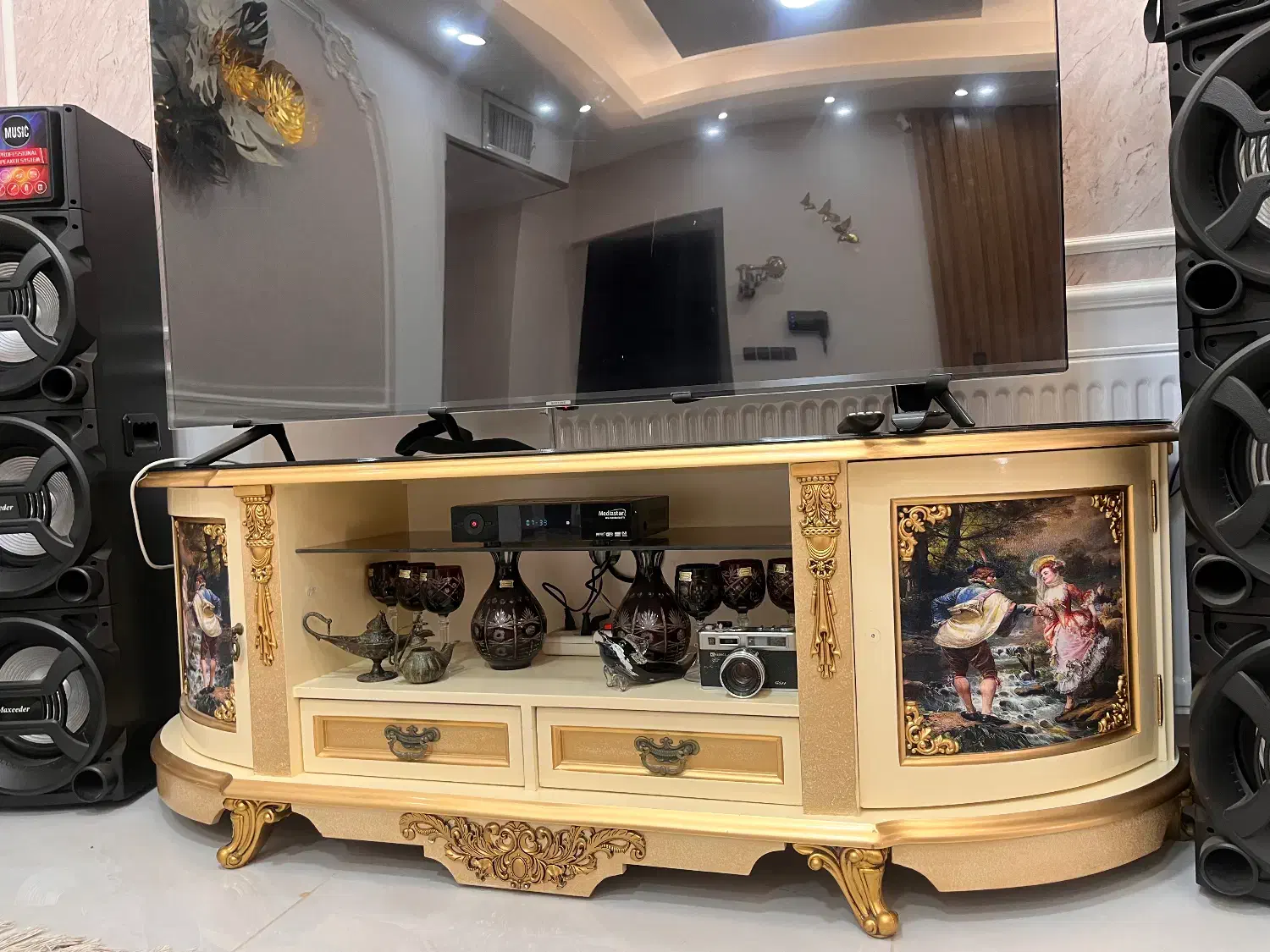 ست آیینه کنسول چوب راش شرکتی|بوفه، ویترین، کنسول|قزوین, |دیوار