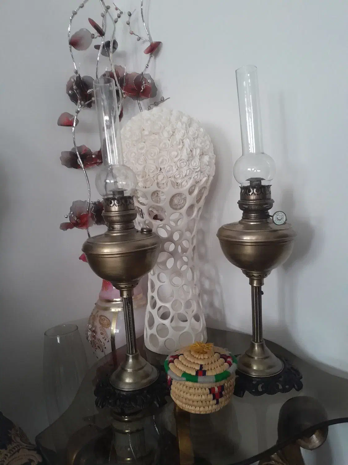 لمپای تمام برنجی قدیمی شیروخورشید شیک ازبهترین نوع|لامپ و چراغ|گرگان, |دیوار