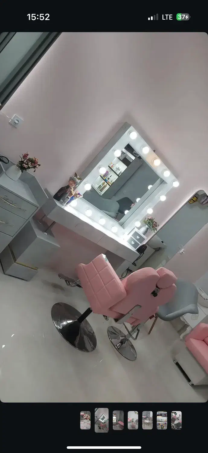 آینه چراغ دار و کمد و صندلی میکاپ|آرایشگاه و سالنهای زیبایی|فاضل آباد, |دیوار