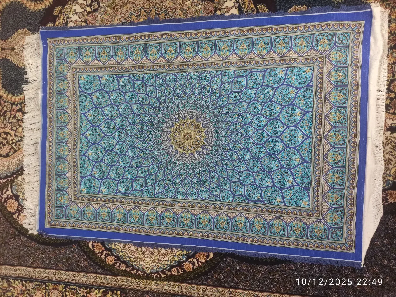 فرش ابریشم ذر نیم ۱۰۰ در ۱۵۰ سانتی متر|فرش|زنجان, |دیوار