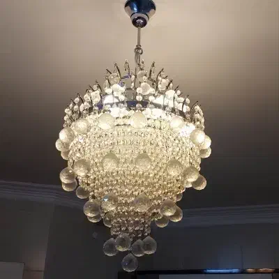 لوستر کریستالی توپی|لوستر و چراغ آویز|نیشابور, دارایی|دیوار