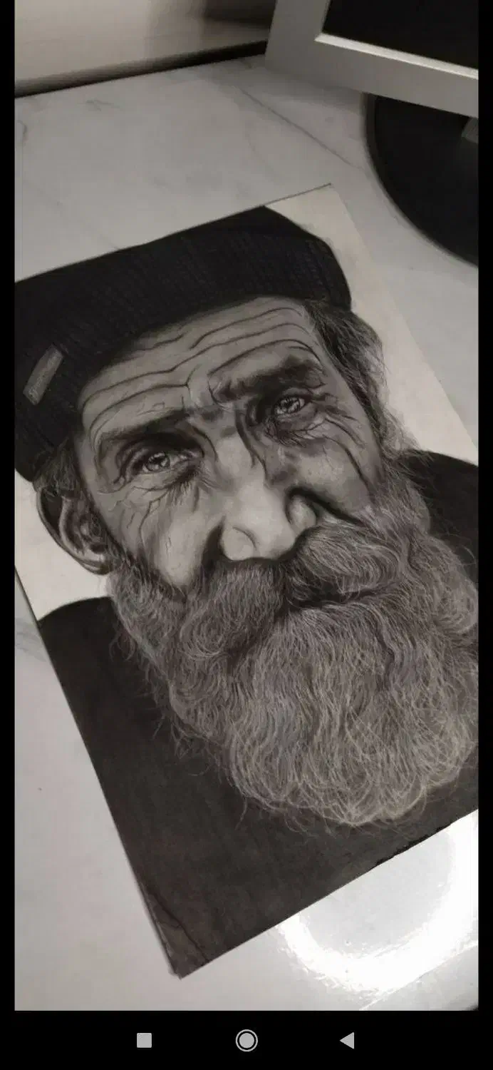 طراحی چهره سیاه قلم|تابلو، نقاشی، عکس|چناران, |دیوار