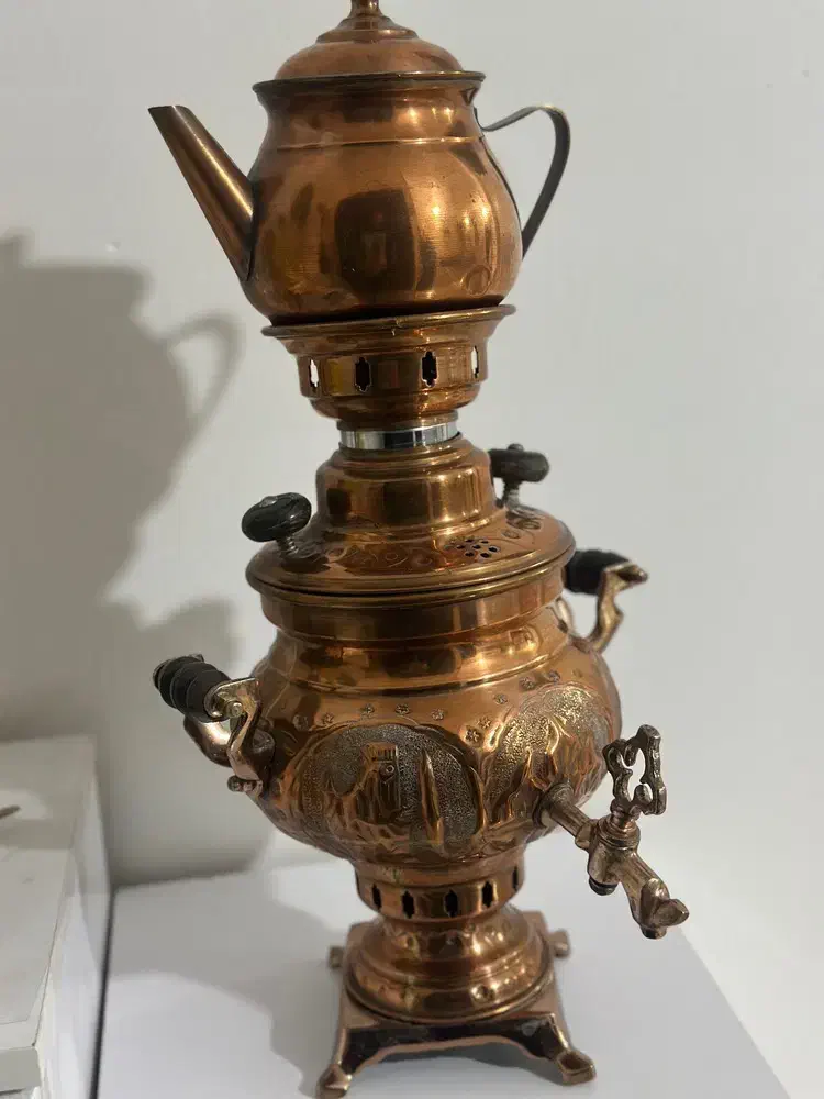 سماور و قوری برنجی|سماور، چای‌ساز، قهوه‌ساز|رباط‌کریم, رباط‌کریم|دیوار