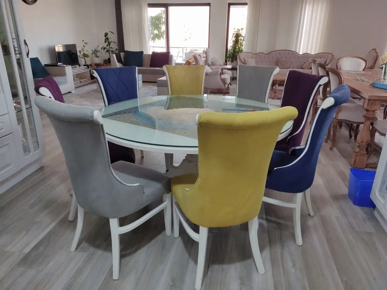 میز نهارخوری ۸ نفره سفید|میز و صندلی غذاخوری|قائم‌شهر, |دیوار