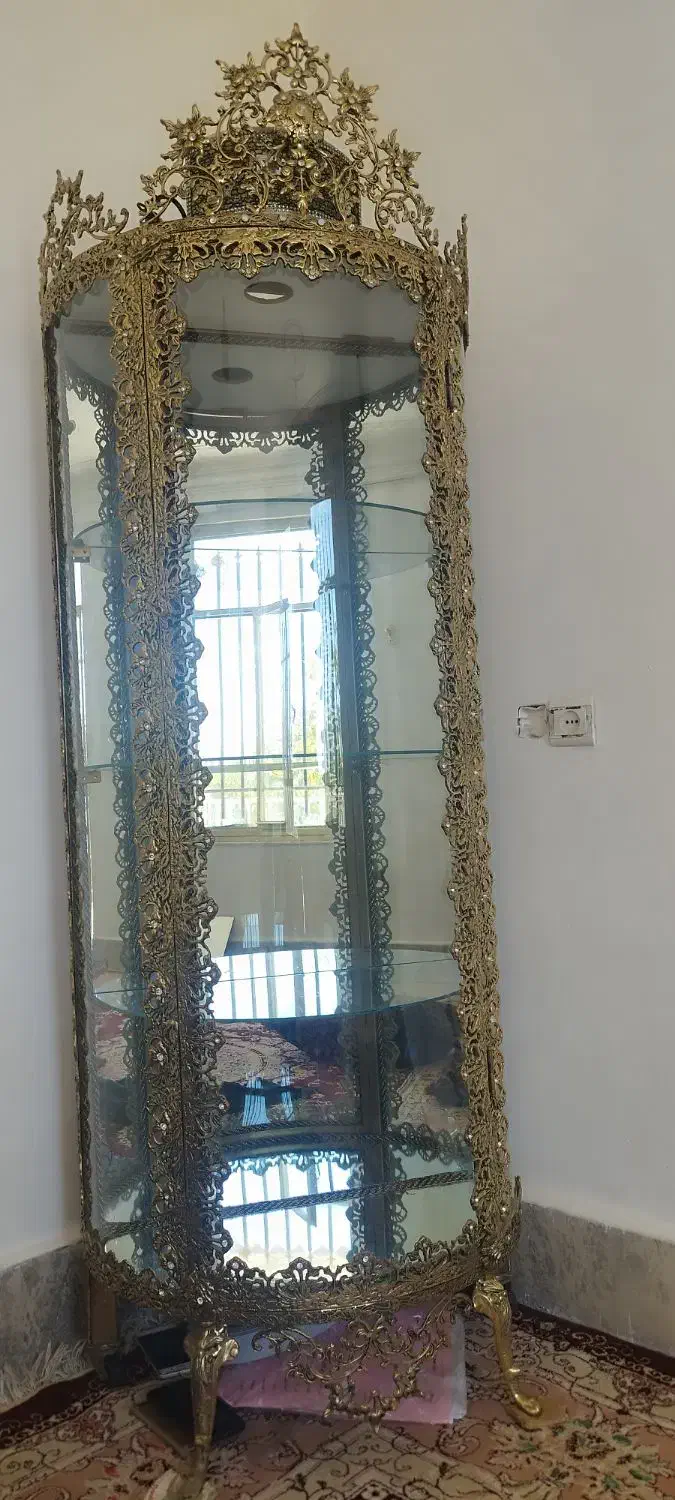 بوفه و آینه شمعدان برنز|بوفه، ویترین، کنسول|خاوه, |دیوار