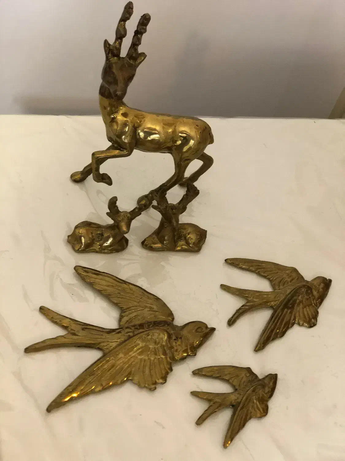 گوزن برنز پرنده ی برنز|مجسمه، تندیس، ماکت|مشگین شهر, |دیوار