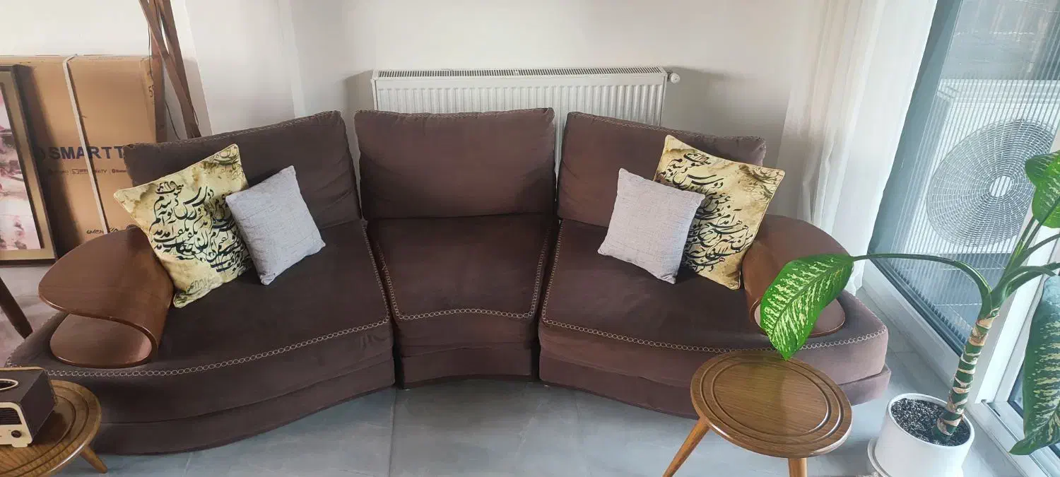 مبل نیم ست سالم ترک|مبلمان خانگی و میز عسلی|نور, |دیوار