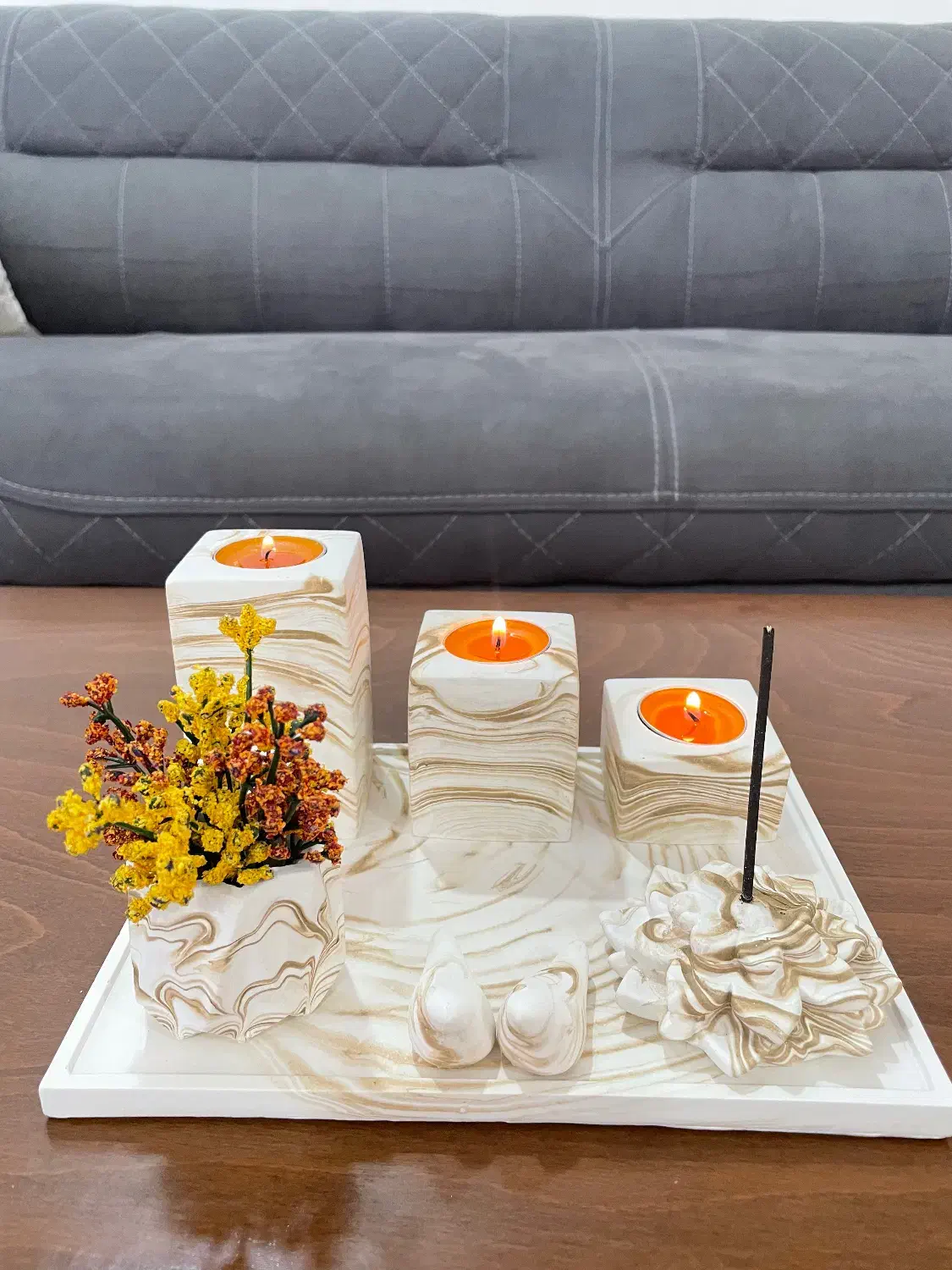 ست جاشمعی سنگی|صنایع دستی و سایر لوازم تزئینی|تربت جام, کلالی|دیوار