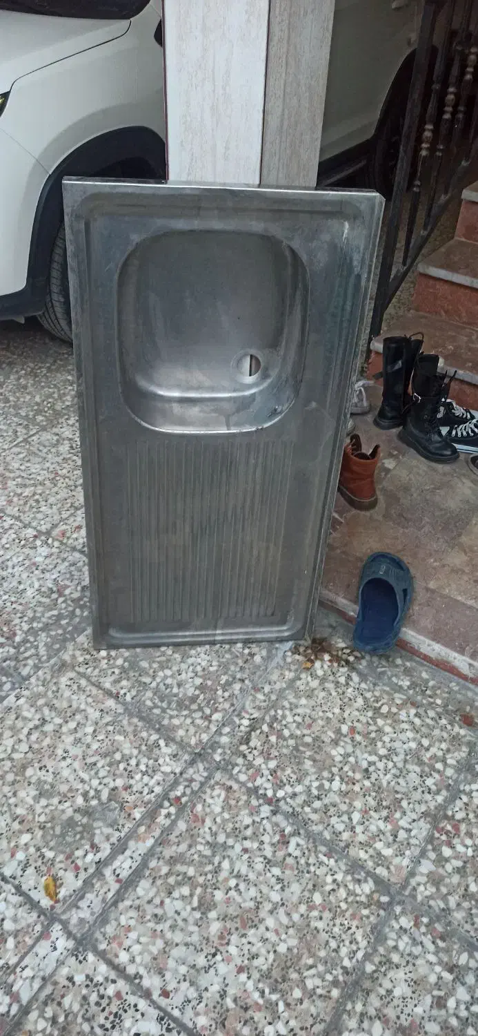 سینک تک لگن ورق سنگین|آب‌چکان و نظم‌دهنده ظروف|ساری, |دیوار