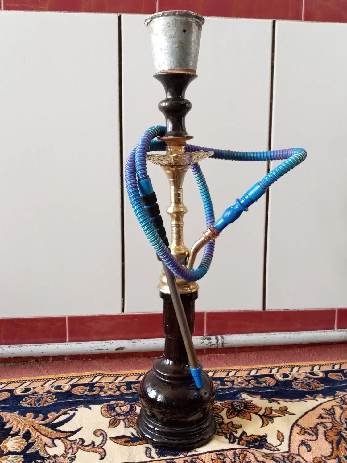 یک عدد قلیان برنز|صنایع دستی و سایر لوازم تزئینی|میاندوآب, |دیوار