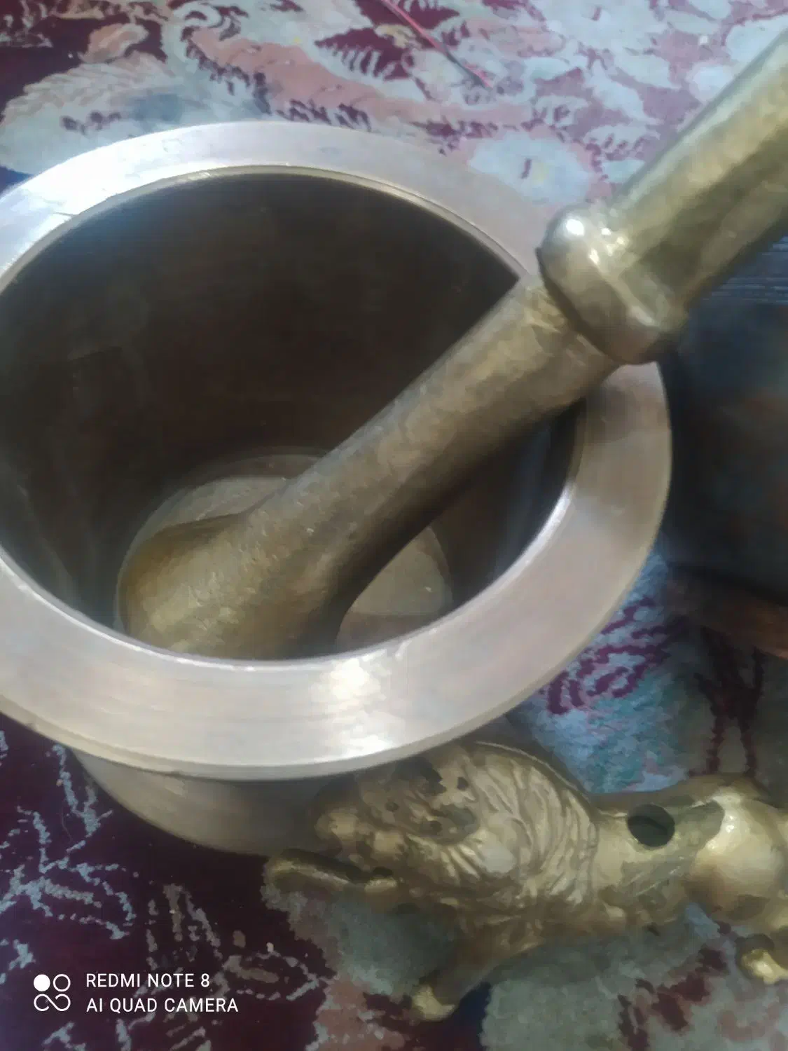 هاونگ برنجی کاسه مسی کعبدار|کلکسیون اشیاء عتیقه|لنجان, |دیوار