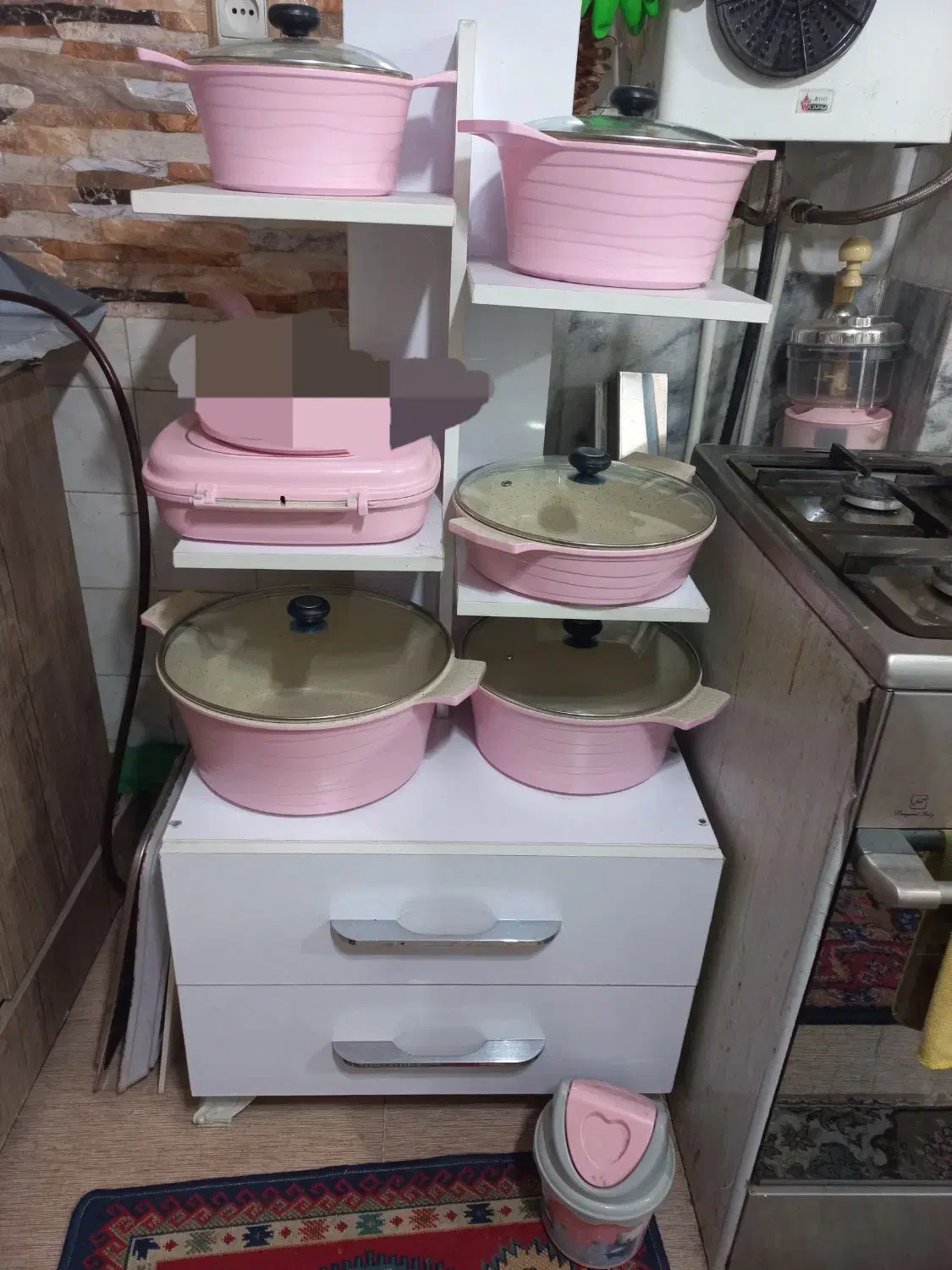 پایه قابلمه ورق بزنین|آب‌چکان و نظم‌دهنده ظروف|مشهد, شهید بهشتی|دیوار