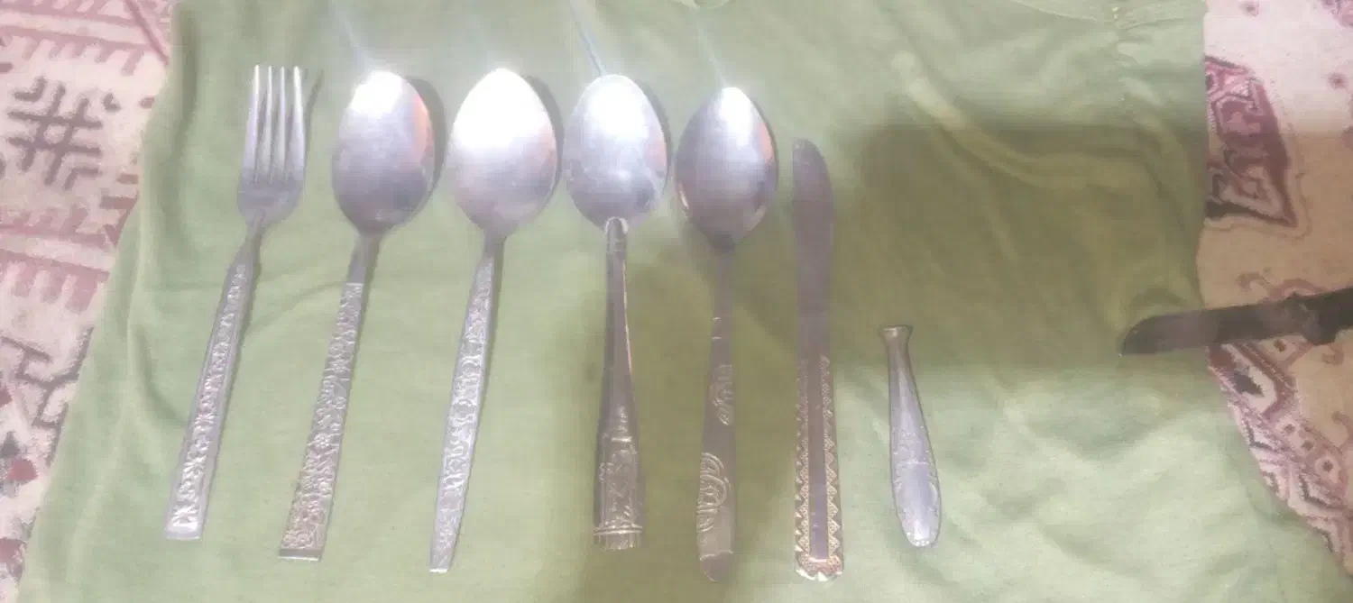 چند عدد قاشق و کارد و چنگال قدیمی ژاپنی|کلکسیون اشیاء عتیقه|کردکوی, |دیوار