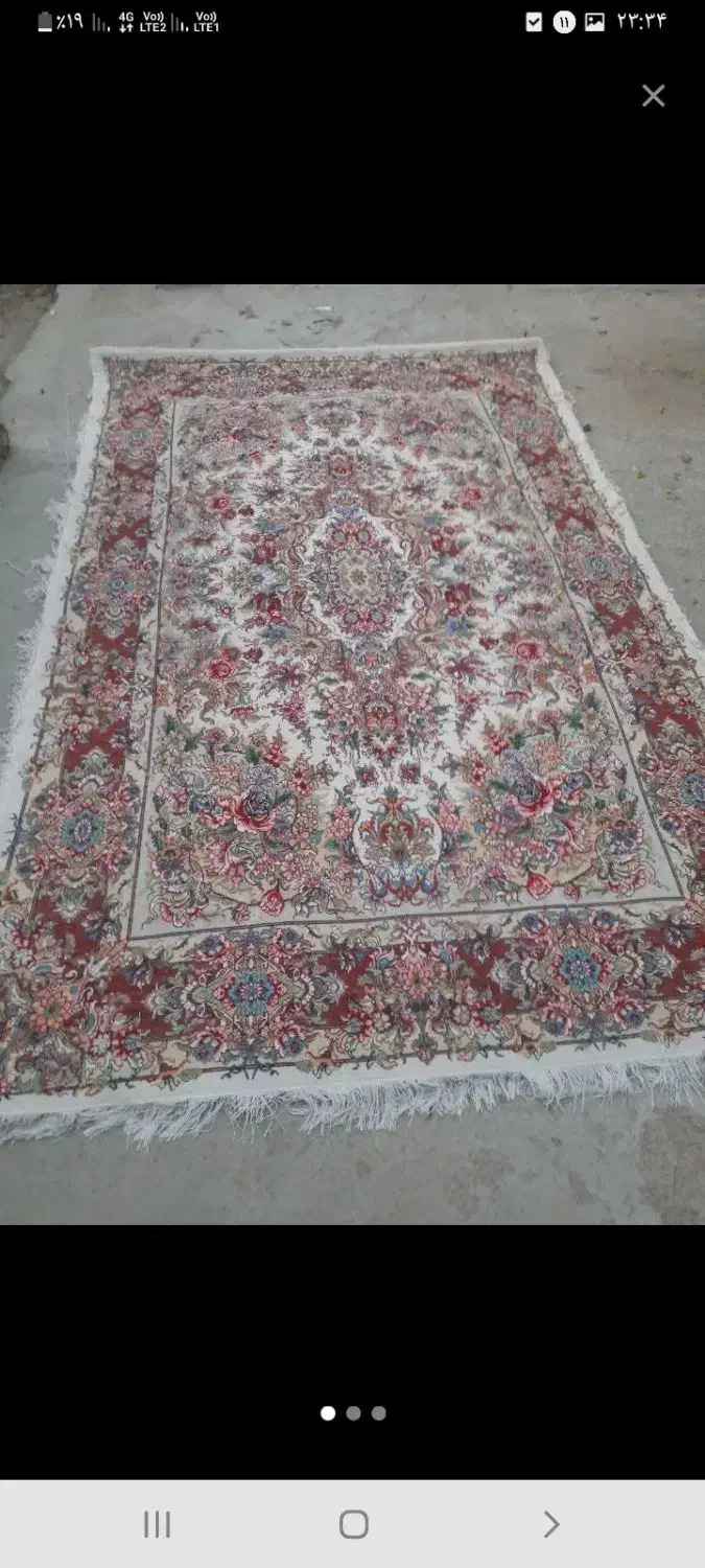 یک جفت دستباف خطیبی مرینوس گل  ابریشم اعلا|فرش|تبریز, |دیوار