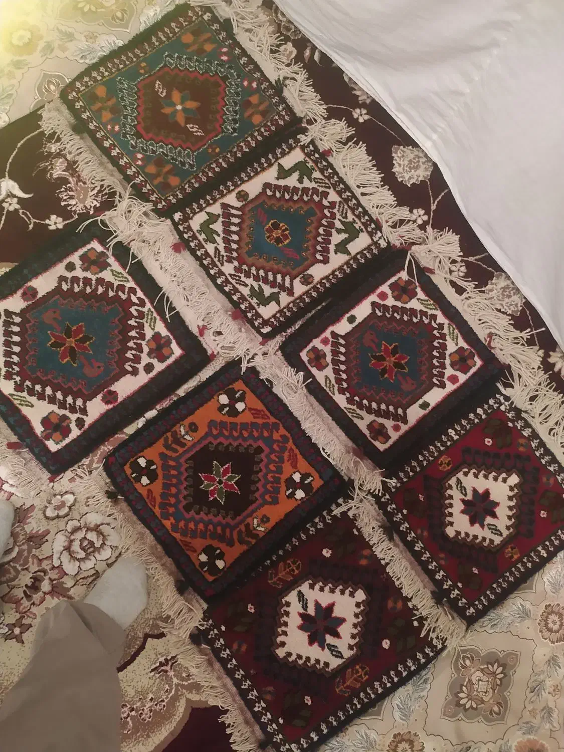 قالیچه دست بافت 30*30|فرش|بروجن, |دیوار