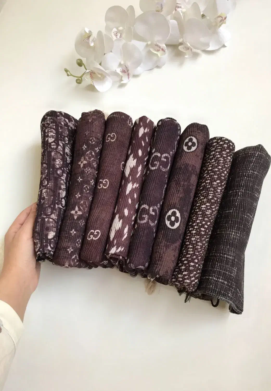 شال پلیسه نخ رنگ موکایی|لباس|کهریزک, |دیوار