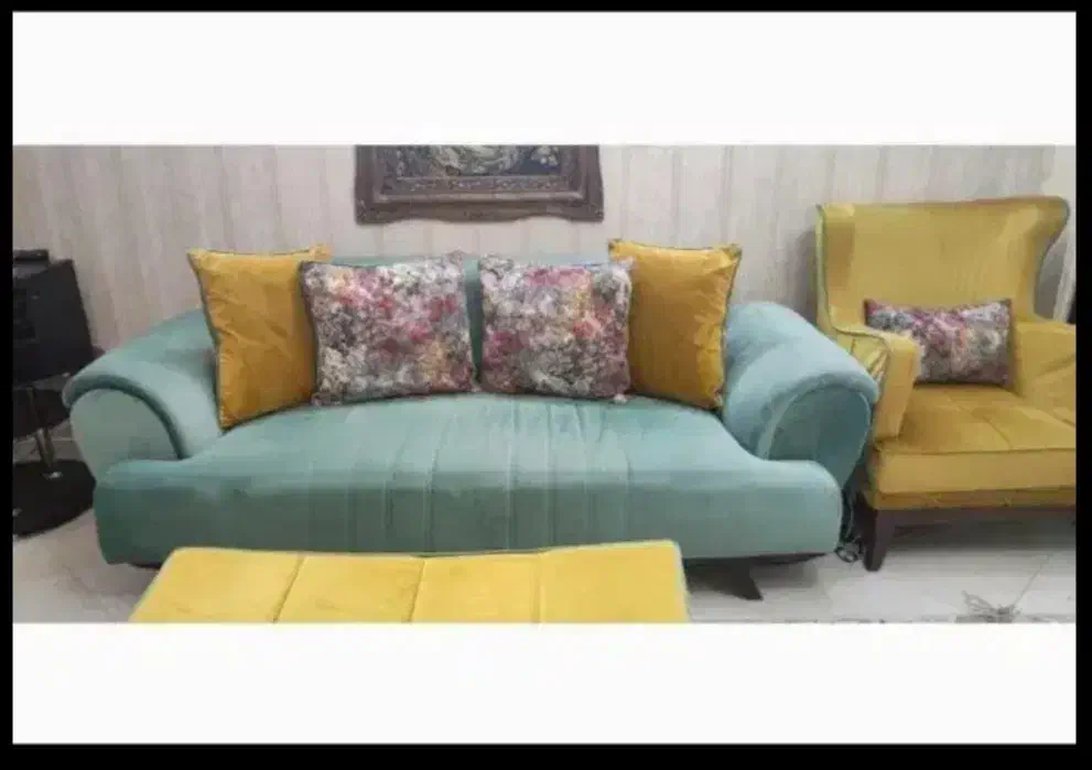 مبلمان راحتی ۷ نفره+ جلومبلی|مبلمان خانگی و میز عسلی|تهران, دریاچه شهدای خلیج فارس|دیوار