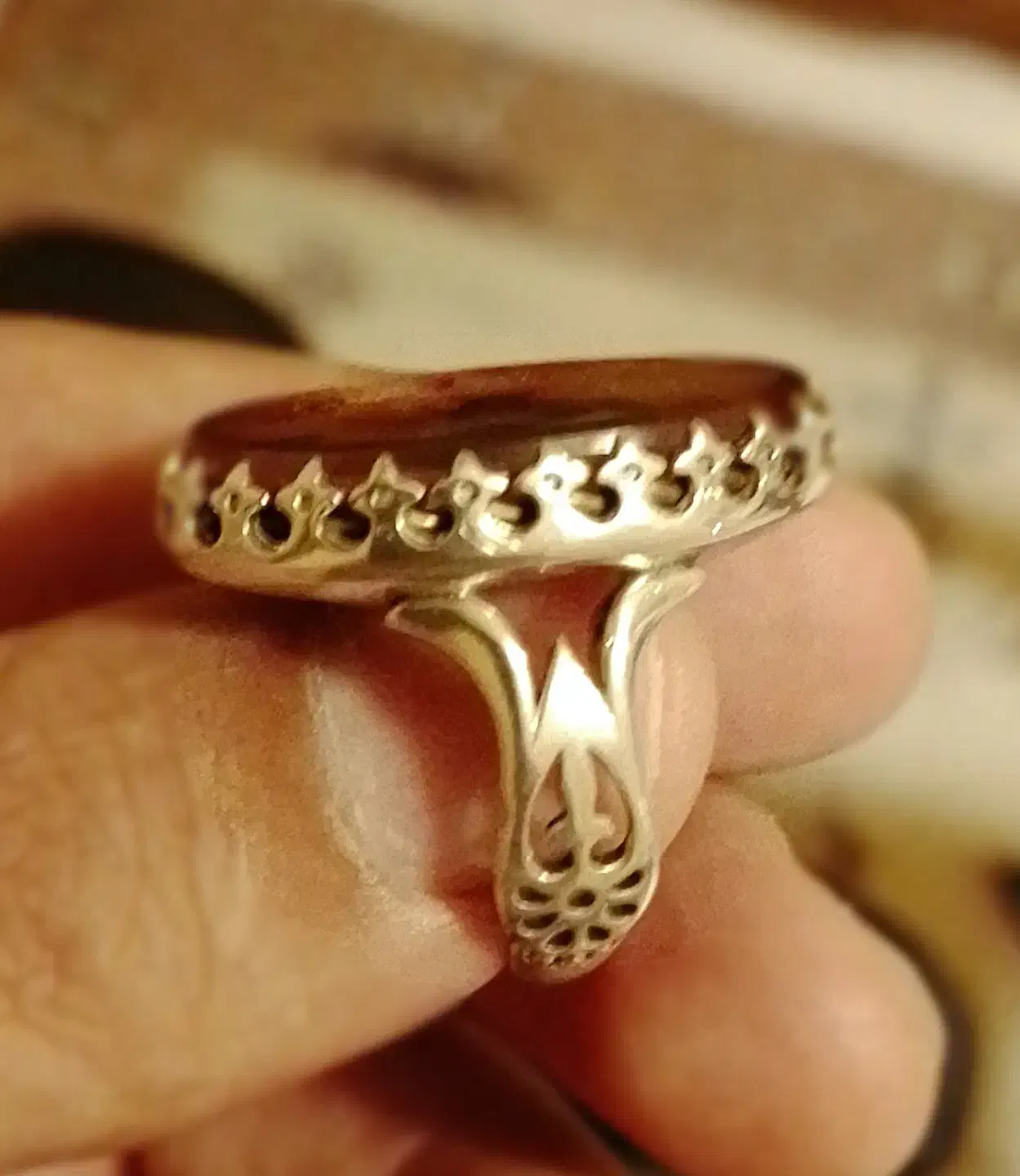 انگشتر عقیق خطی با ذکر یاعباس ( ع )|جواهرات|تهران, اختیاریه|دیوار